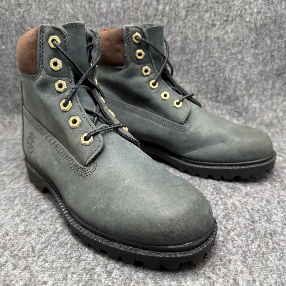 New Timberland 6 Inch Premium Waterproof Boots Womens 7 Dark Green Brown Nubuck